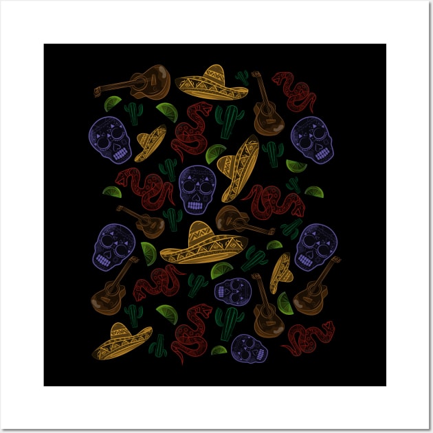 Mexican Pattern Design Coloured No.2 Wall Art by JDP Designs